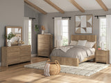 Gramburg Warm Natural Brown Full Panel Bed - Ornate Home