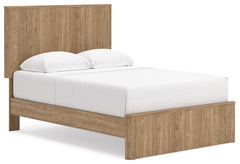 Gramburg Warm Natural Brown Full Panel Platform Bed - Ornate Home