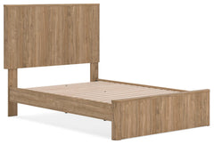 Gramburg Warm Natural Brown Full Panel Platform Bed - Ornate Home