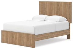 Gramburg Warm Natural Brown Full Panel Platform Bed - Ornate Home