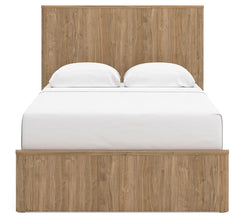 Gramburg Warm Natural Brown Full Panel Platform Bed - Ornate Home