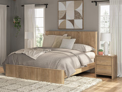 Gramburg Warm Natural Brown King Panel Bed - Ornate Home