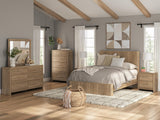 Gramburg Warm Natural Brown Queen Panel Bed - Ornate Home