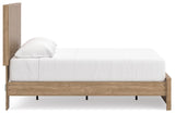 Gramburg Warm Natural Brown Queen Panel Platform Bed - Ornate Home
