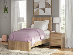 Gramburg Warm Natural Brown Twin Panel Bed - Ornate Home