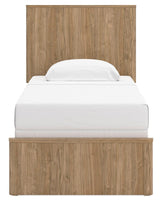 Gramburg Warm Natural Brown Twin Panel Bed - Ornate Home
