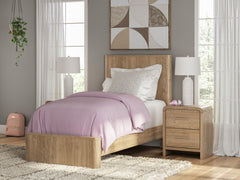 Gramburg Warm Natural Brown Twin Panel Platform Bed - Ornate Home
