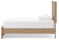 Gramburg Warm Natural Brown Twin Panel Platform Bed - Ornate Home