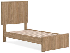 Gramburg Warm Natural Brown Twin Panel Platform Bed - Ornate Home