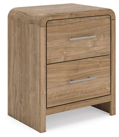 Gramburg Warm Natural Brown Two Drawer Nightstand - Ornate Home
