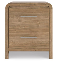 Gramburg Warm Natural Brown Two Drawer Nightstand - Ornate Home