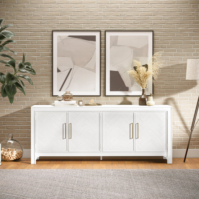 Gramercy Blanc 4 Door Accent Cabinet - Ornate Home
