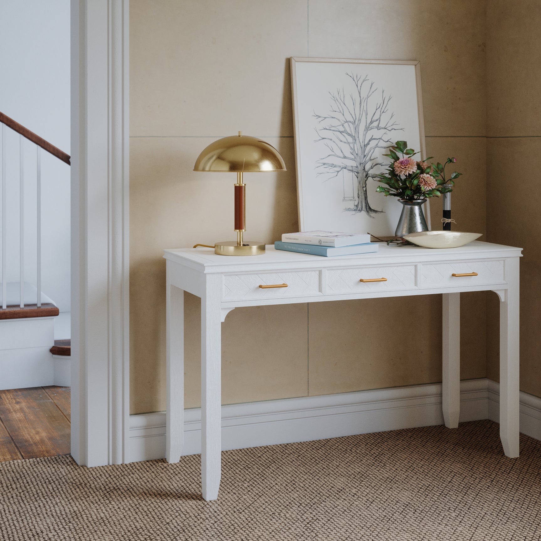 Gramercy Blanc Power Desk - Ornate Home