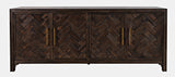 Gramercy Dark Chevron 4 Door Accent Cabinet - Ornate Home