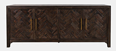 Gramercy Dark Chevron 4 Door Accent Cabinet - Ornate Home