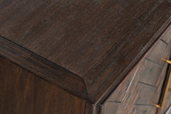 Gramercy Dark Chevron 4 Door Accent Cabinet - Ornate Home