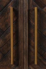 Gramercy Dark Chevron 4 Door Accent Cabinet - Ornate Home