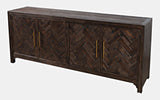 Gramercy Dark Chevron 4 Door Accent Cabinet - Ornate Home