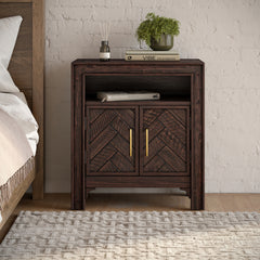 Gramercy Dark Chevron Accent Table - Ornate Home