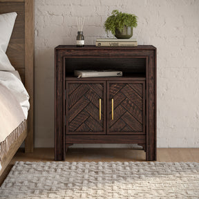 Gramercy Dark Chevron Accent Table - Ornate Home