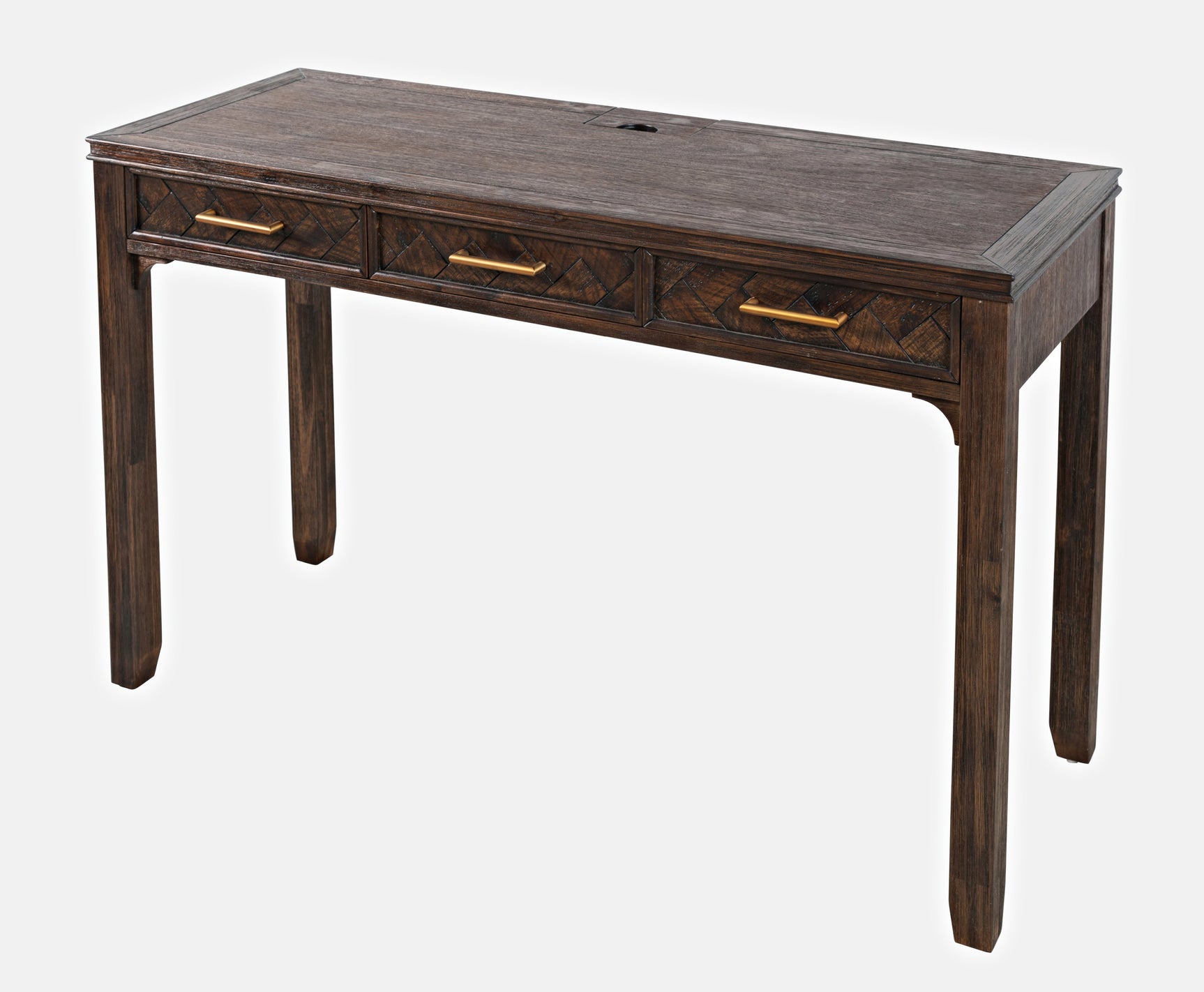 Gramercy Dark Chevron Power Desk - Ornate Home