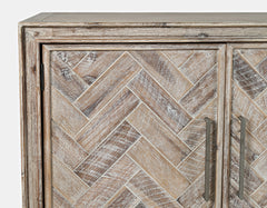 Gramercy Grey Wash 3 Door Accent Cabinet - Ornate Home
