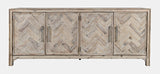 Gramercy Grey Wash 4 Door Accent Cabinet - Ornate Home