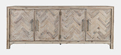 Gramercy Grey Wash 4 Door Accent Cabinet - Ornate Home