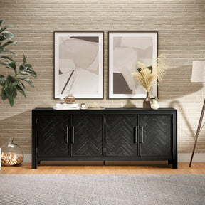 Gramercy Noir 4 Door Accent Cabinet - Ornate Home