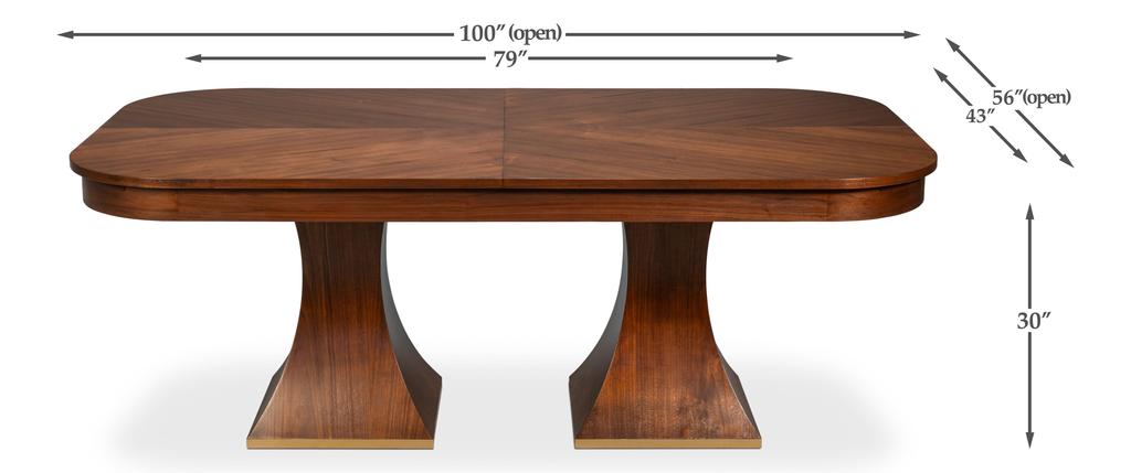 Gramercy Park Jupe Brown Dining Table - Ornate Home