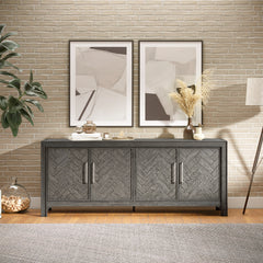 Gramercy Platinum 4 Door Accent Cabinet - Ornate Home