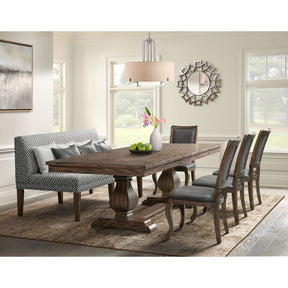 Gramercy Walnut 6-Piece Dining Set with Table, Four Chairs & Settee - Ornate Home