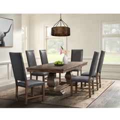 Gramercy Walnut 7-Piece Dining Set with Table & Six Tall Back Chairs - Ornate Home