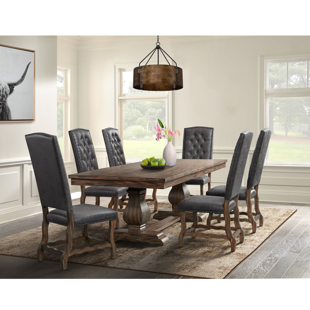 Gramercy Walnut Dining Curved Leg Side Chair (Set of 2) - Ornate Home
