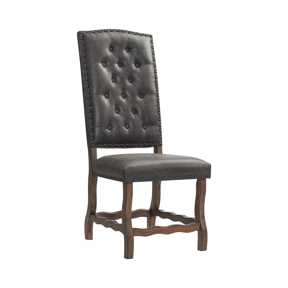Gramercy Walnut Dining Curved Leg Side Chair (Set of 2) - Ornate Home