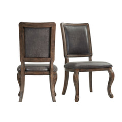 Gramercy Walnut Dining Rectangle Back Chair with PU Back (Set of 2) - Ornate Home