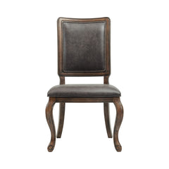 Gramercy Walnut Dining Rectangle Back Chair with PU Back (Set of 2) - Ornate Home