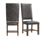 Gramercy Walnut Dining Straight Leg Side Chair (Set of 2) - Ornate Home