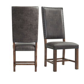 Gramercy Walnut Dining Straight Leg Side Chair (Set of 2) - Ornate Home
