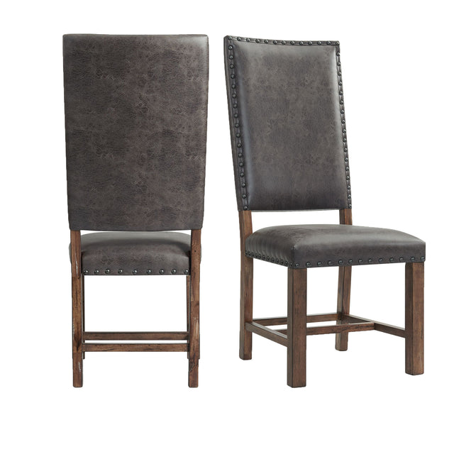 Gramercy Walnut Dining Straight Leg Side Chair (Set of 2) - Ornate Home