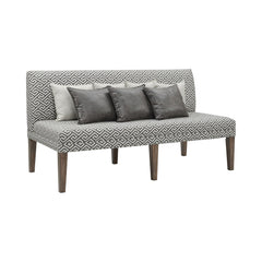 Gramercy Walnut Dining Three Seat Sofa with Seven Pillows - Ornate Home