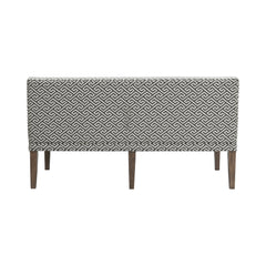 Gramercy Walnut Dining Three Seat Sofa with Seven Pillows - Ornate Home
