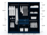 Gramercy Wardrobe Armoire Closet in Tatiana Midnight Blue - Ornate Home