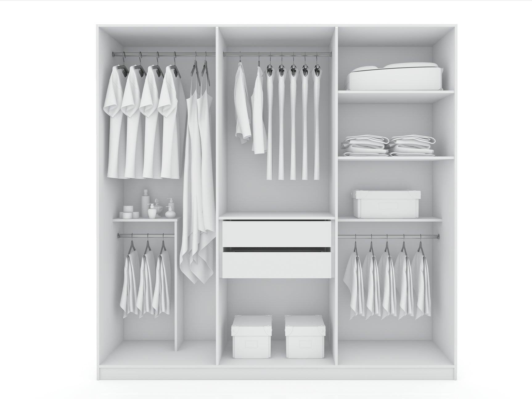 Gramercy Wardrobe Armoire Closet in White - Ornate Home