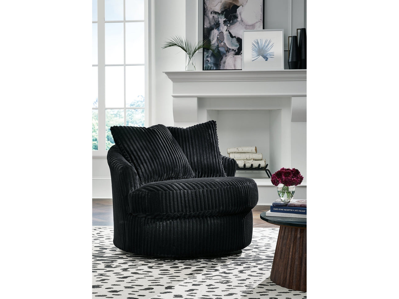 Gramwell Onyx Swivel Chair - Ornate Home