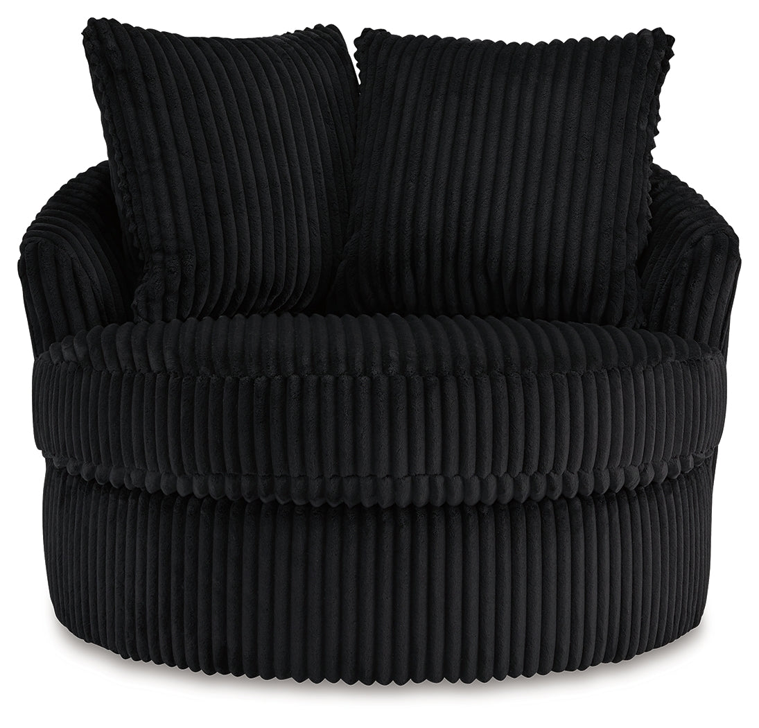 Gramwell Onyx Swivel Chair - Ornate Home