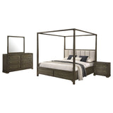 Gran Park Dark Cocoa 4-piece California King Canopy Bedroom Set - Ornate Home