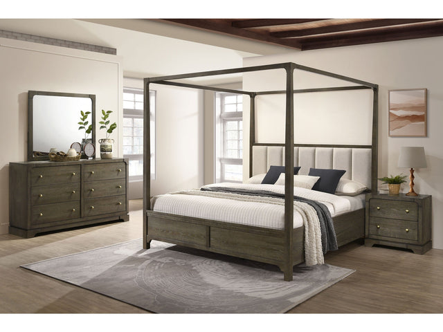 Gran Park Dark Cocoa 4-piece Eastern King Canopy Bedroom Set - Ornate Home