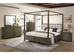 Gran Park Dark Cocoa 5-piece California King Canopy Bedroom Set - Ornate Home