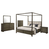 Gran Park Dark Cocoa 5-piece Queen Canopy Bedroom Set - Ornate Home